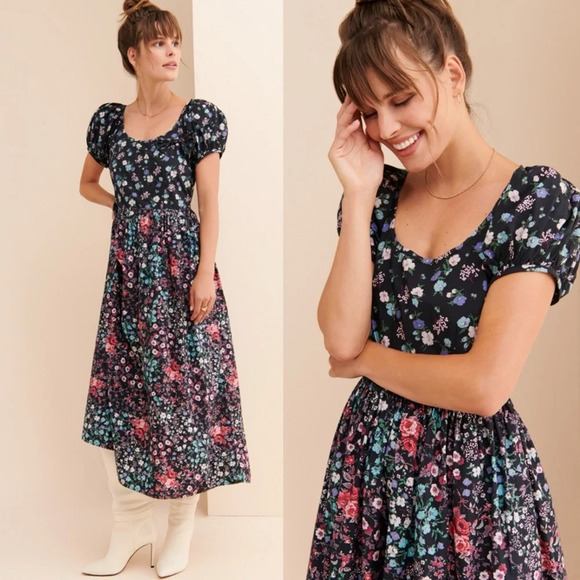 LoveShackFancy Lais Floral Midi Dress - Picture 7 of 8